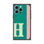 プレミアムスクエアケース with MagSafe［ オリジナル - initial color line - H green ］