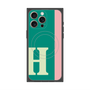 プレミアムスクエアケース with MagSafe［ オリジナル - initial color line - H green ］