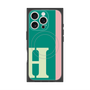 プレミアムスクエアケース with MagSafe［ オリジナル - initial color line - H green ］