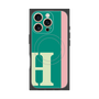 プレミアムスクエアケース with MagSafe［ オリジナル - initial color line - H green ］