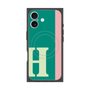 プレミアムスクエアケース with MagSafe［ オリジナル - initial color line - H green ］
