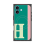 プレミアムスクエアケース with MagSafe［ オリジナル - initial color line - H green ］