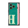 プレミアムスクエアケース with MagSafe［ オリジナル - initial color line - H green ］