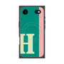 プレミアムスクエアケース with MagSafe［ オリジナル - initial color line - H green ］
