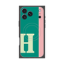 プレミアムスクエアケース with MagSafe［ オリジナル - initial color line - H green ］