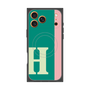 プレミアムスクエアケース with MagSafe［ オリジナル - initial color line - H green ］