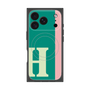 プレミアムスクエアケース with MagSafe［ オリジナル - initial color line - H green ］