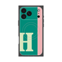 プレミアムスクエアケース with MagSafe［ オリジナル - initial color line - H green ］