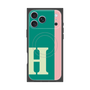 プレミアムスクエアケース with MagSafe［ オリジナル - initial color line - H green ］