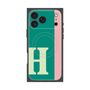 プレミアムスクエアケース with MagSafe［ オリジナル - initial color line - H green ］