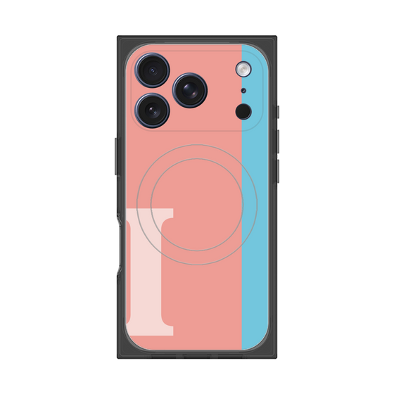 プレミアムスクエアケース with MagSafe［ オリジナル - initial color line - I pink ］