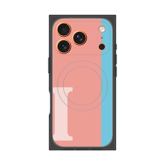 プレミアムスクエアケース with MagSafe［ オリジナル - initial color line - I pink ］