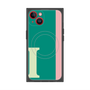 プレミアムスクエアケース with MagSafe［ オリジナル - initial color line - I green ］
