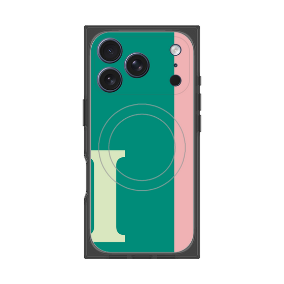 プレミアムスクエアケース with MagSafe［ オリジナル - initial color line - I green ］