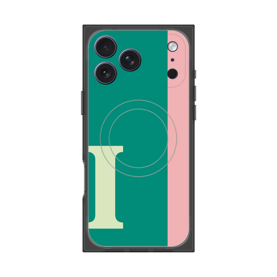 プレミアムスクエアケース with MagSafe［ オリジナル - initial color line - I green ］