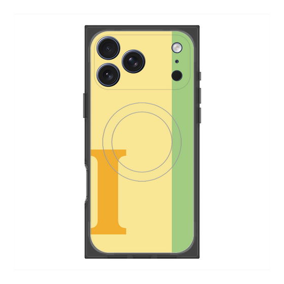 プレミアムスクエアケース with MagSafe［ オリジナル - initial color line - I yellow ］