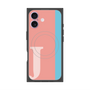 プレミアムスクエアケース with MagSafe［ オリジナル - initial color line - J pink ］