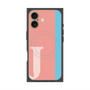 プレミアムスクエアケース with MagSafe［ オリジナル - initial color line - J pink ］