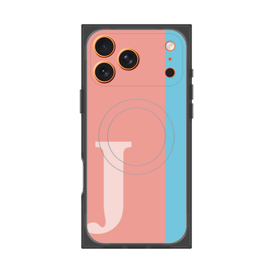 プレミアムスクエアケース with MagSafe［ オリジナル - initial color line - J pink ］