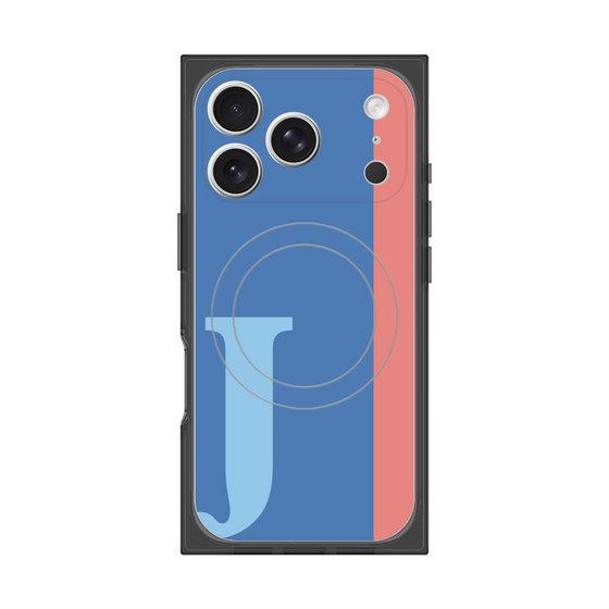 プレミアムスクエアケース with MagSafe［ オリジナル - initial color line - J blue ］