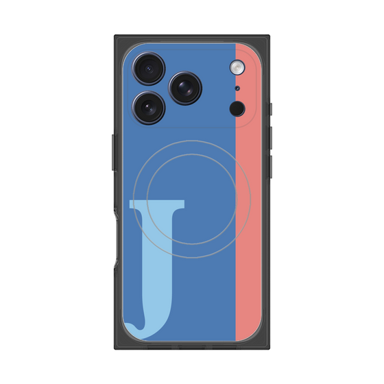 プレミアムスクエアケース with MagSafe［ オリジナル - initial color line - J blue ］