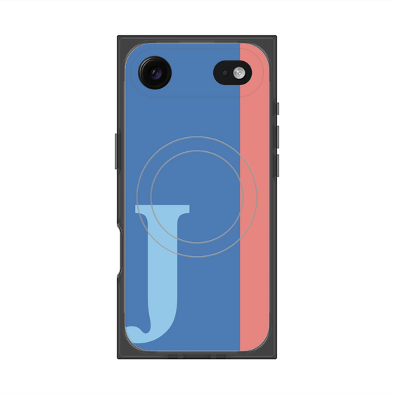 プレミアムスクエアケース with MagSafe［ オリジナル - initial color line - J blue ］