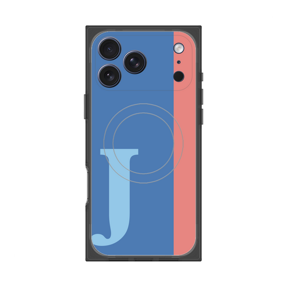 プレミアムスクエアケース with MagSafe［ オリジナル - initial color line - J blue ］