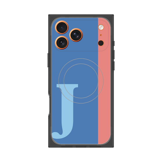 プレミアムスクエアケース with MagSafe［ オリジナル - initial color line - J blue ］