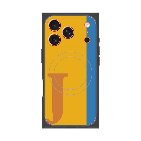 プレミアムスクエアケース with MagSafe［ オリジナル - initial color line - J orange ］