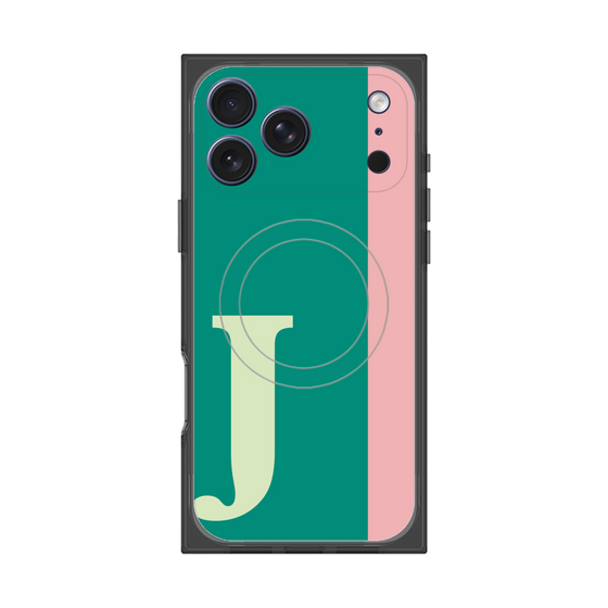 プレミアムスクエアケース with MagSafe［ オリジナル - initial color line - J green ］