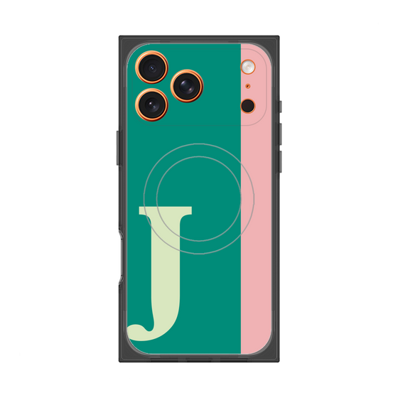 プレミアムスクエアケース with MagSafe［ オリジナル - initial color line - J green ］