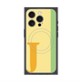 プレミアムスクエアケース with MagSafe［ オリジナル - initial color line - J yellow ］