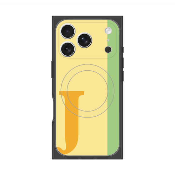 プレミアムスクエアケース with MagSafe［ オリジナル - initial color line - J yellow ］