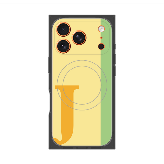 プレミアムスクエアケース with MagSafe［ オリジナル - initial color line - J yellow ］
