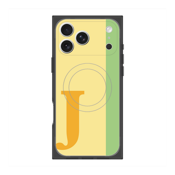 プレミアムスクエアケース with MagSafe［ オリジナル - initial color line - J yellow ］