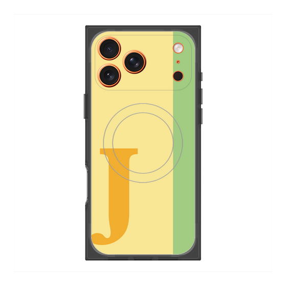 プレミアムスクエアケース with MagSafe［ オリジナル - initial color line - J yellow ］