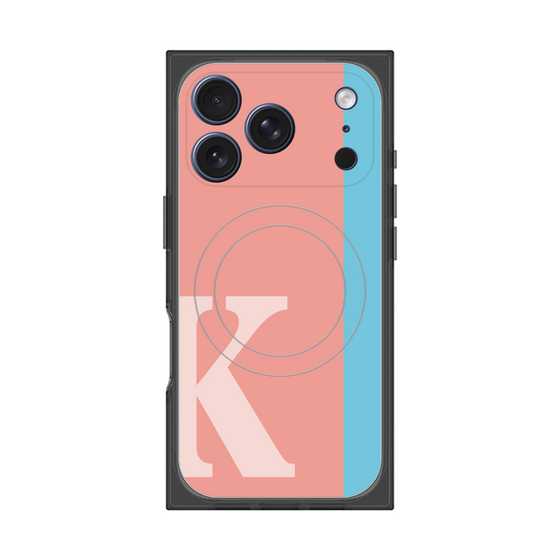 プレミアムスクエアケース with MagSafe［ オリジナル - initial color line - K pink ］