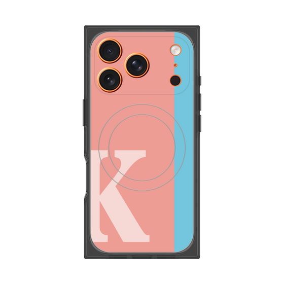 プレミアムスクエアケース with MagSafe［ オリジナル - initial color line - K pink ］