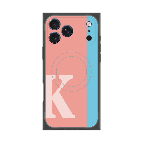 プレミアムスクエアケース with MagSafe［ オリジナル - initial color line - K pink ］