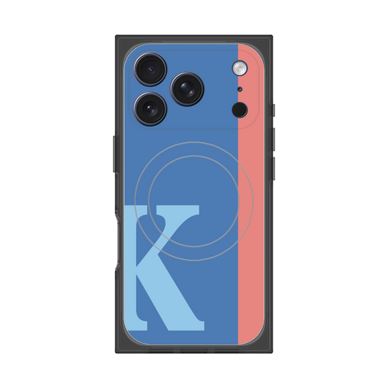 プレミアムスクエアケース with MagSafe［ オリジナル - initial color line - K blue ］