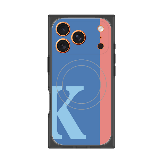 プレミアムスクエアケース with MagSafe［ オリジナル - initial color line - K blue ］