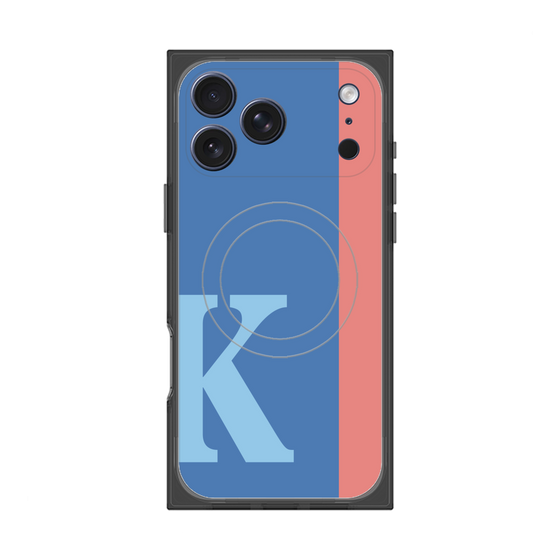プレミアムスクエアケース with MagSafe［ オリジナル - initial color line - K blue ］