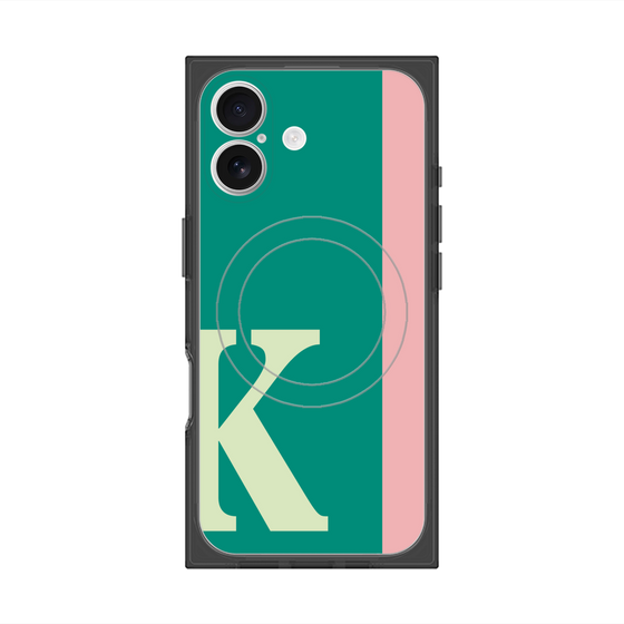 プレミアムスクエアケース with MagSafe［ オリジナル - initial color line - K green ］