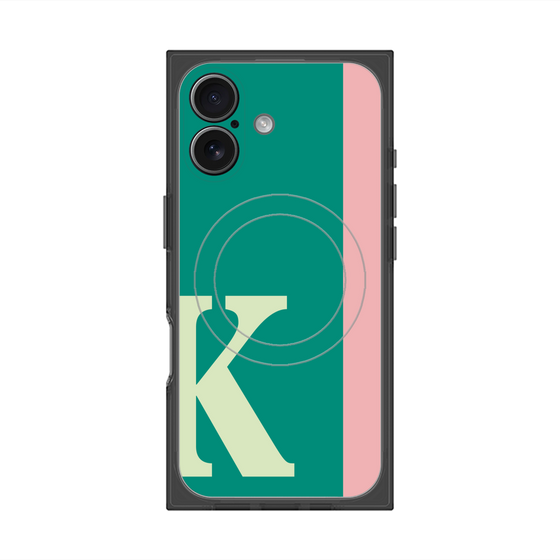 プレミアムスクエアケース with MagSafe［ オリジナル - initial color line - K green ］