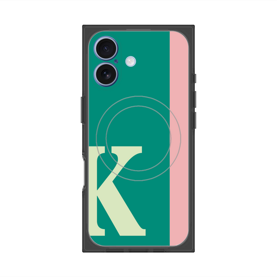 プレミアムスクエアケース with MagSafe［ オリジナル - initial color line - K green ］