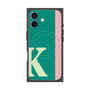 プレミアムスクエアケース with MagSafe［ オリジナル - initial color line - K green ］
