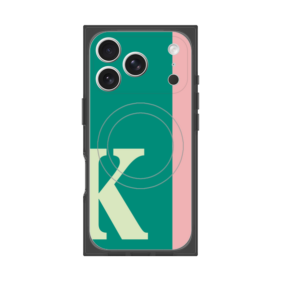 プレミアムスクエアケース with MagSafe［ オリジナル - initial color line - K green ］