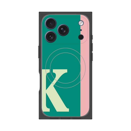 プレミアムスクエアケース with MagSafe［ オリジナル - initial color line - K green ］
