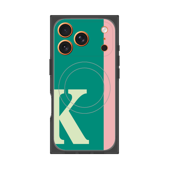 プレミアムスクエアケース with MagSafe［ オリジナル - initial color line - K green ］