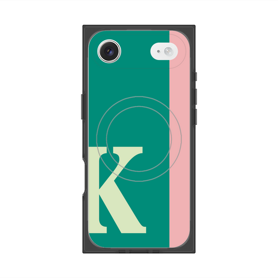 プレミアムスクエアケース with MagSafe［ オリジナル - initial color line - K green ］